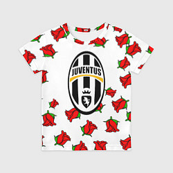 Футболка детская Ювентус розы текстура, цвет: 3D-принт