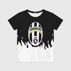 Футболка детская Juventus белый огонь, цвет: 3D-принт