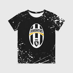 Футболка детская Juventus белые краски всплеск, цвет: 3D-принт