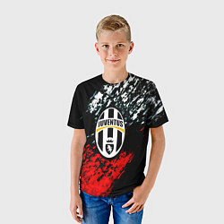 Футболка детская Juventus краски штрихи текстура, цвет: 3D-принт — фото 2