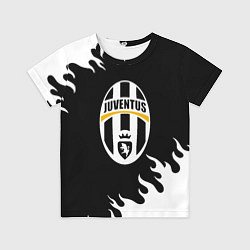 Футболка детская Juventus белый огонь текстура, цвет: 3D-принт