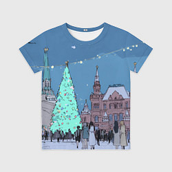Футболка детская Новогодняя елка в центре Москвы, цвет: 3D-принт