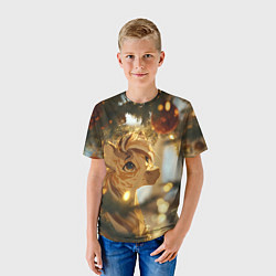 Футболка детская Лошадка любуется елочным шаром, цвет: 3D-принт — фото 2