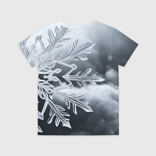 Детская футболка Снежинка на черно белое / 3D-принт – фото 2