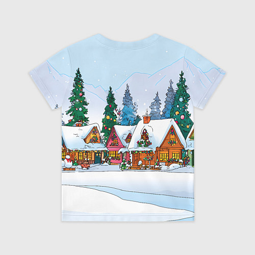 Детская футболка Новогодник дворик / 3D-принт – фото 2