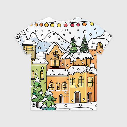 Детская футболка Новогодний снегопад / 3D-принт – фото 2