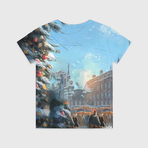 Детская футболка Лошадка на новогодней площади / 3D-принт – фото 2