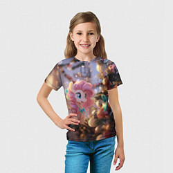 Футболка детская Милая новогодняя лошадка с крыльями, цвет: 3D-принт — фото 2