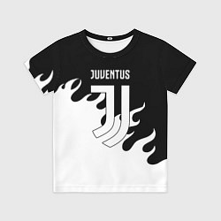 Футболка детская Ювентус огонь текстура, цвет: 3D-принт