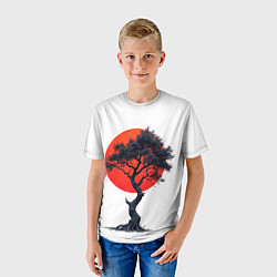 Футболка детская Японское дерево и солнце, цвет: 3D-принт — фото 2