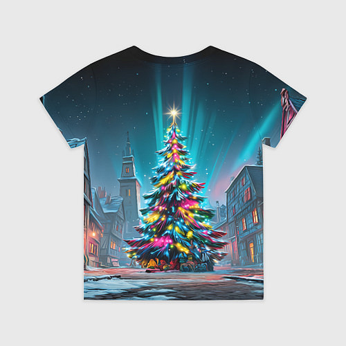 Детская футболка Новогодняя елка в гирляндах / 3D-принт – фото 2