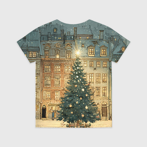 Детская футболка Новогодний старый город / 3D-принт – фото 2