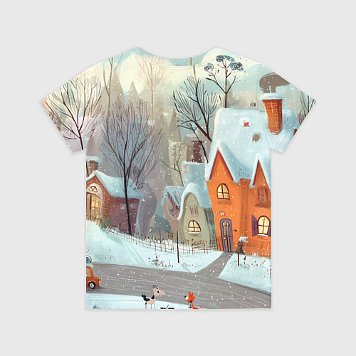 Детская футболка Милый новогодний дворик / 3D-принт – фото 2