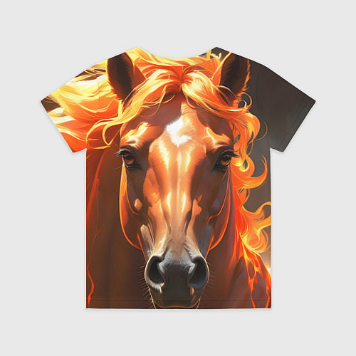 Детская футболка Портрет огненной лошади / 3D-принт – фото 2