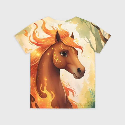 Детская футболка Милая огненная лошадь / 3D-принт – фото 2
