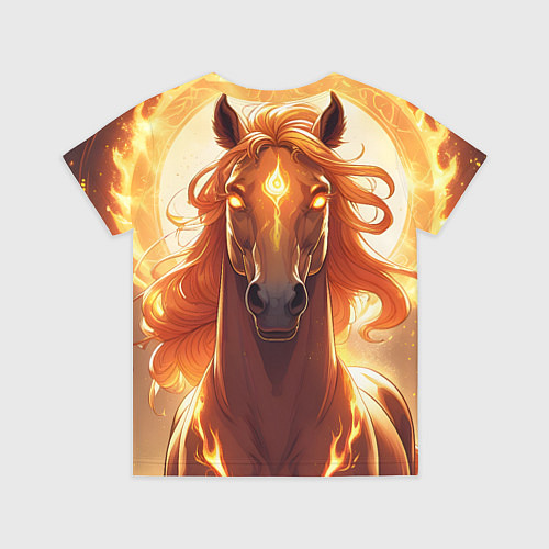 Детская футболка Огненная лошадь в свечении / 3D-принт – фото 2