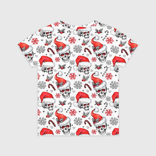 Детская футболка Новогодние черепа / 3D-принт – фото 2