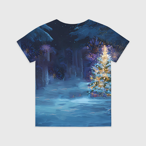 Детская футболка Сияющая новогодняя лошадка / 3D-принт – фото 2