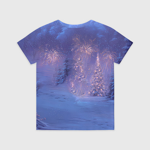 Детская футболка Лошадь и новогодний салют / 3D-принт – фото 2