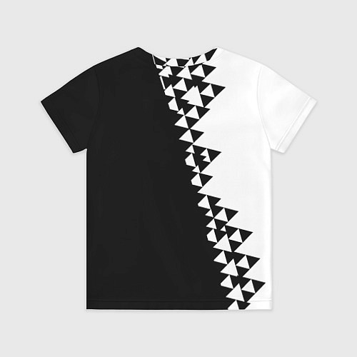 Детская футболка Juventus черно белая геометрия текстура / 3D-принт – фото 2