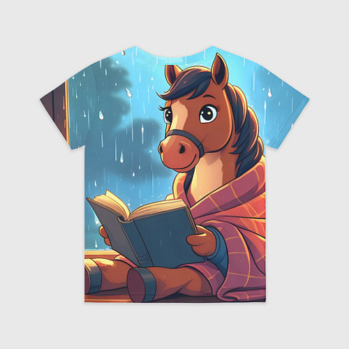 Детская футболка Лошадка уютным вечером / 3D-принт – фото 2