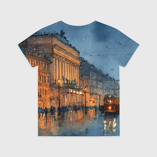 Детская футболка Вечер зимнего Питера / 3D-принт – фото 2