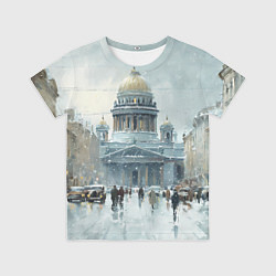 Футболка детская Санкт-Петербург зимний пейзаж, цвет: 3D-принт