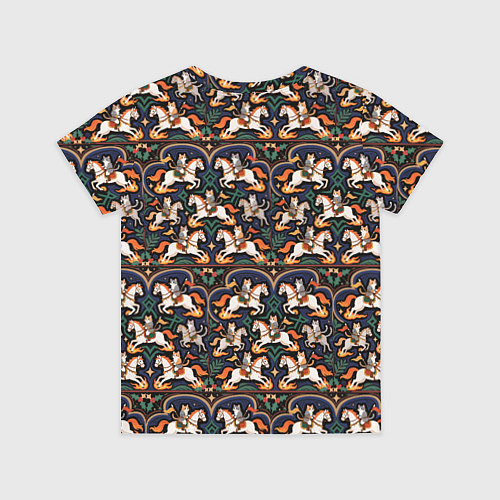 Детская футболка Новогодние коты всадники на лошади / 3D-принт – фото 2
