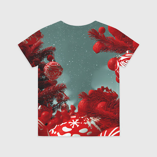 Детская футболка Рыжий кот - Новый год / 3D-принт – фото 2