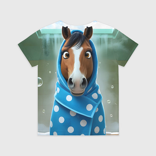 Детская футболка Конь в полотенце / 3D-принт – фото 2