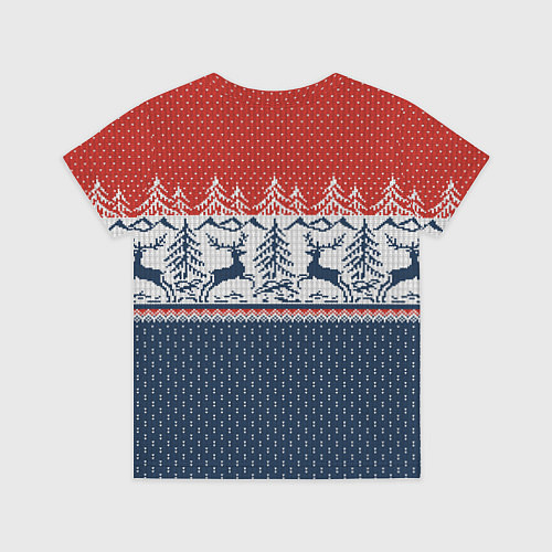 Детская футболка Вязаный узор с оленями / 3D-принт – фото 2