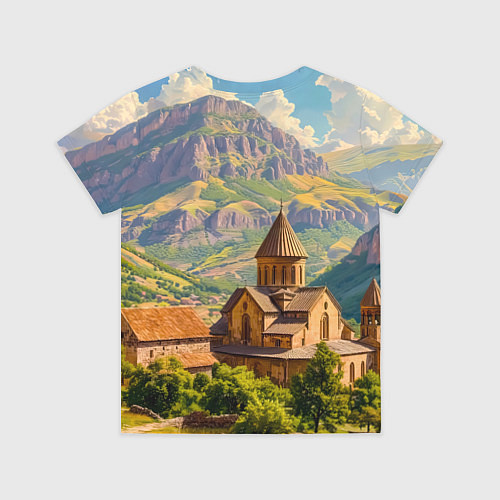 Детская футболка Горный покой: храм среди облаков / 3D-принт – фото 2