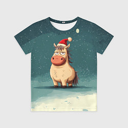 Футболка детская Забавная мем - лошадка, цвет: 3D-принт