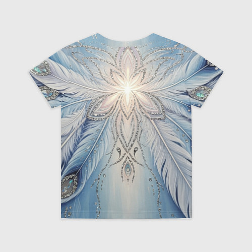 Детская футболка Ледяной перьевой орнамент со светом / 3D-принт – фото 2