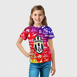 Футболка детская Фортнайт ювентус градиент, цвет: 3D-принт — фото 2