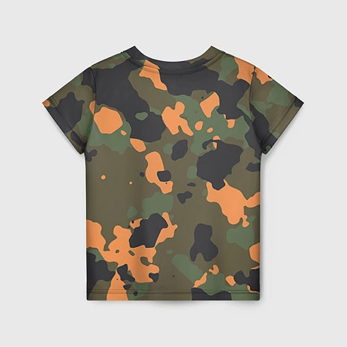 Детская футболка Камуфляж: хаки/оранжевый / 3D-принт – фото 2