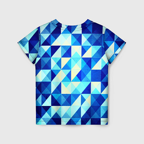 Детская футболка Синяя геометрия / 3D-принт – фото 2