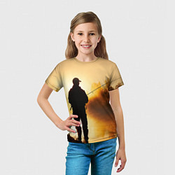 Футболка детская Вечерний рыбак, цвет: 3D-принт — фото 2