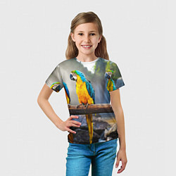 Футболка детская Экзотические попугаи, цвет: 3D-принт — фото 2