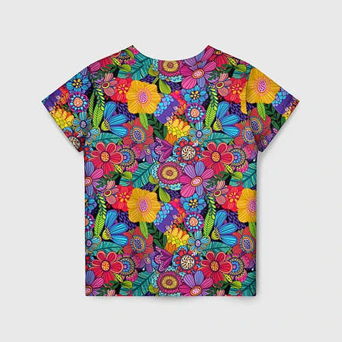 Детская футболка Яркие цветы / 3D-принт – фото 2