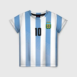 Футболка детская Месси - сборная Аргентины, цвет: 3D-принт