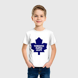 Футболка хлопковая детская Toronto Maple Leafs, цвет: белый — фото 2