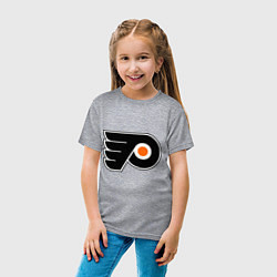 Футболка хлопковая детская Philadelphia Flyers, цвет: меланж — фото 2
