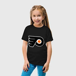 Футболка хлопковая детская Philadelphia Flyers, цвет: черный — фото 2