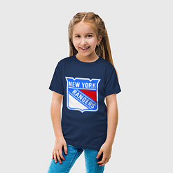 Футболка хлопковая детская New York Rangers, цвет: тёмно-синий — фото 2