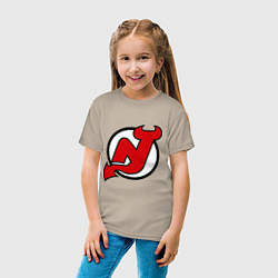 Футболка хлопковая детская New Jersey Devils, цвет: миндальный — фото 2