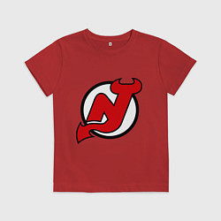 Футболка хлопковая детская New Jersey Devils, цвет: красный