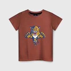 Футболка хлопковая детская Florida Panthers, цвет: кирпичный