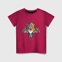 Футболка хлопковая детская Florida Panthers, цвет: маджента