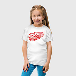 Футболка хлопковая детская Detroit Red Wings, цвет: белый — фото 2